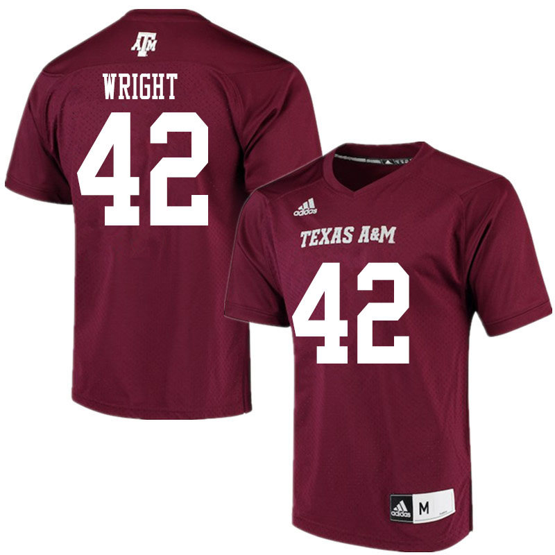 Men #42 Max Wright Texas A&M Aggies College Football Jerseys Sale-Alternate